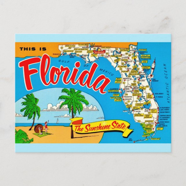 Carte postale de la Floride ensoleillée (Devant)