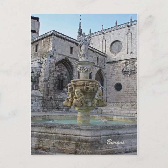 Carte postale de la Fontaine de la Cathédrale de B (Devant)