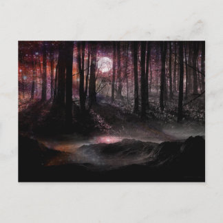 Carte postale de la forêt sombre dans le cosmos