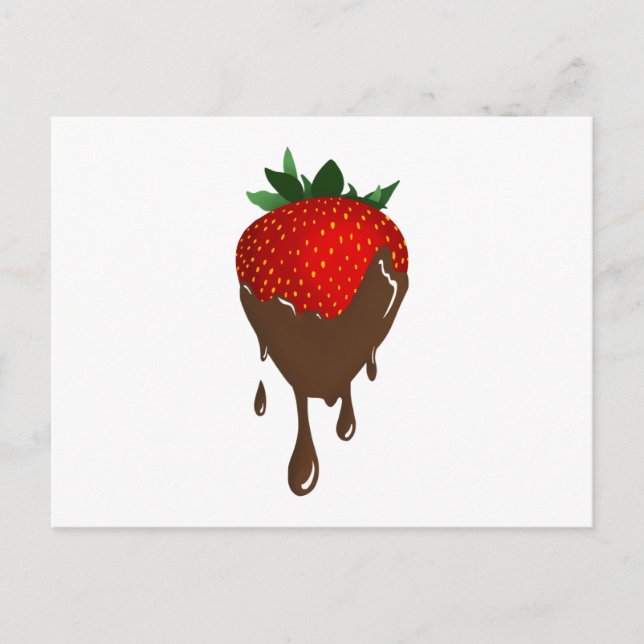 carte postale de la fraise de chocolat (Devant)