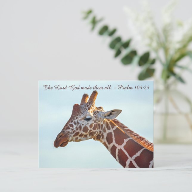 Carte postale de la girafe chrétienne (Debout devant)