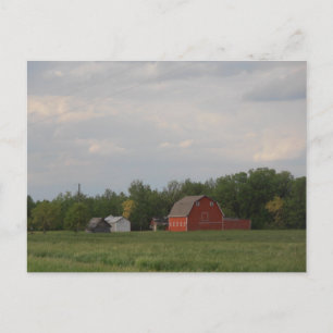 Carte postale de la grange rouge