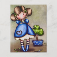 Carte postale de la jardinière Gorjuss Girl