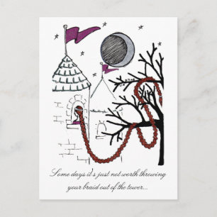 Carte postale de la journée des cheveux très mauva