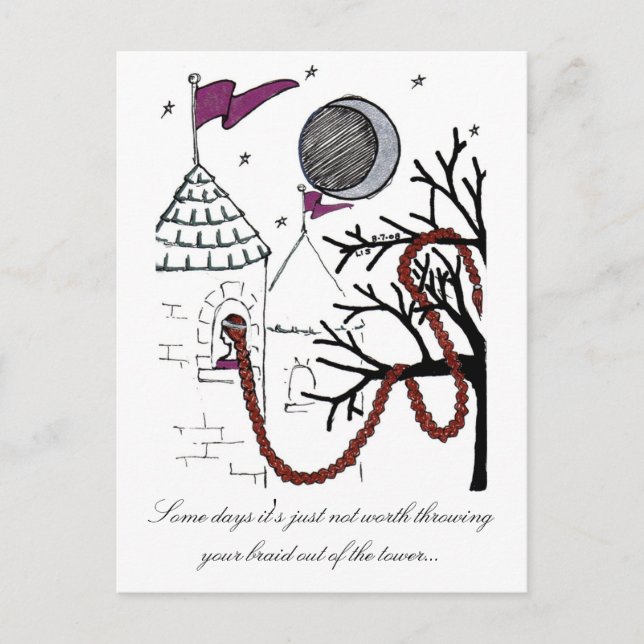 Carte postale de la journée des cheveux très mauva (Devant)