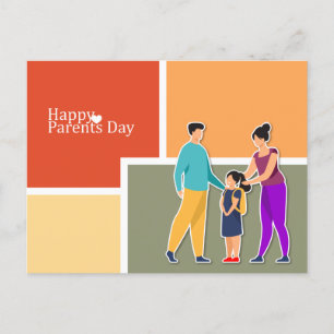 Carte postale de la Journée des parents heureux et