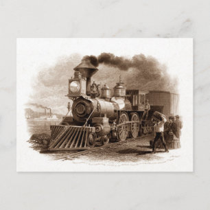 Carte postale de la locomotive à vapeur