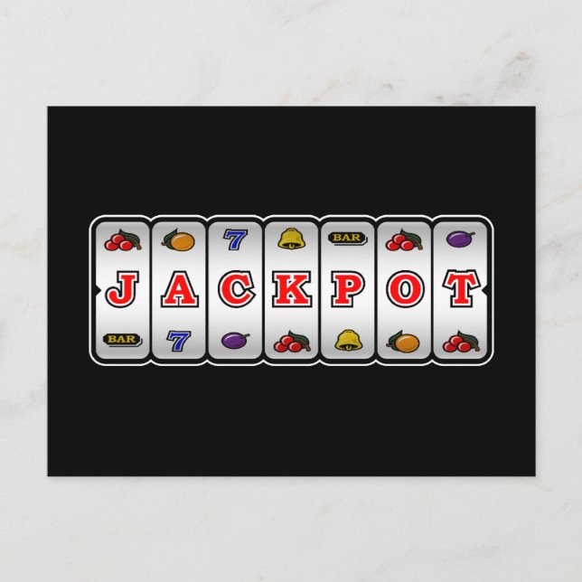 Carte postale de la machine à sous Jackpot (sombre (Devant)