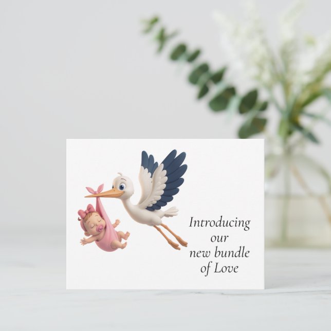 Carte postale de la marchandise de cigogne (Debout devant)