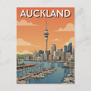 Carte postale de la marina d'Auckland en Nouvelle-