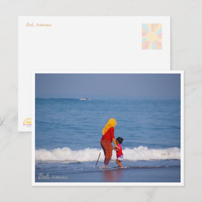 Carte postale de la maternité à Bali Plage (Devant / Derrière)