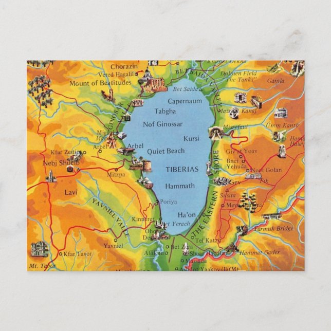 Carte postale de la mer de Galilée (Devant)