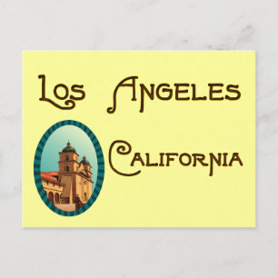 Carte postale de la mission Vintage de Los Angeles