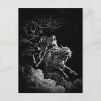 Carte postale de la mort à travers un ciel nocturn