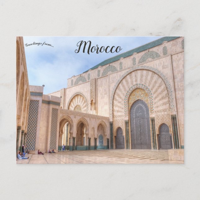 Carte postale de la mosquée Hassan II à Casablanca (Devant)
