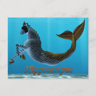 Carte postale de la mythologie grecque : Hippocamp
