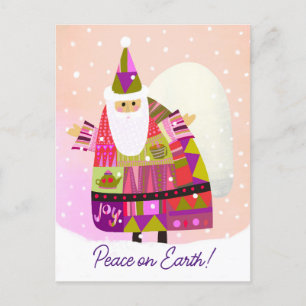 Carte postale de la Paix Père Noël en hiver