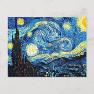 Carte Postale  de la peinture célèbre "Nuit étoilée" - Van Gogh