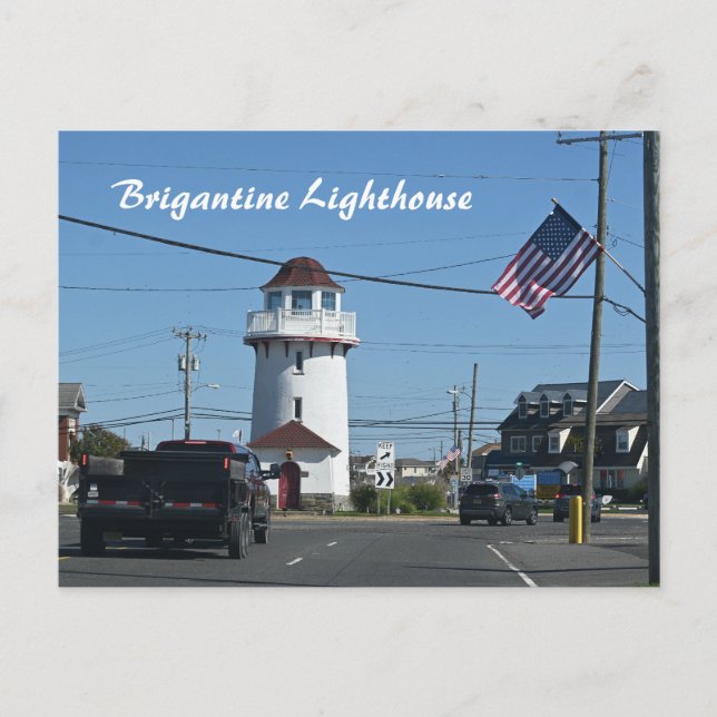 Carte postale de la photo du phare de Brigantine (Devant)