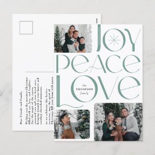 Carte postale de la photo Joy Peace Love Holiday