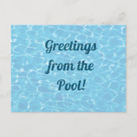 Carte postale de la piscine de message personnalis