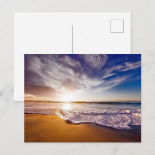 Carte postale de la plage de Californie au coucher