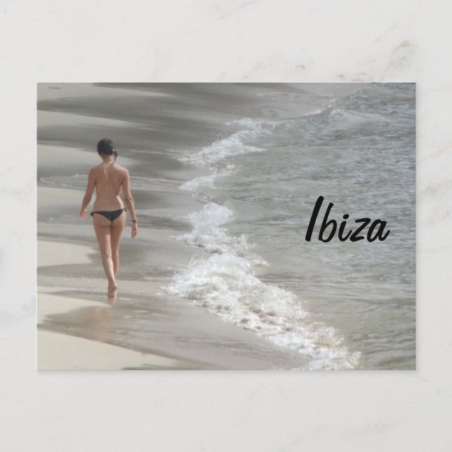 Carte postale de la plage d'Ibiza (Devant)