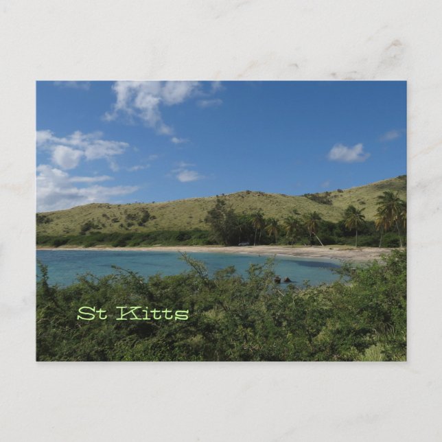 Carte postale de la plage tropicale St. Kitts (Devant)