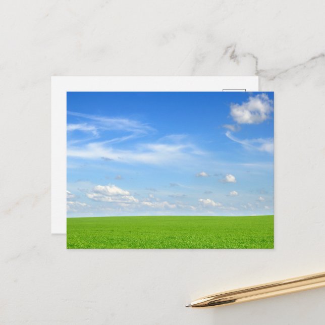 Carte postale de la prairie du ciel serein (Devant/Arrière en situation)