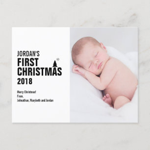 Carte postale de la première photo de Noël du bébé