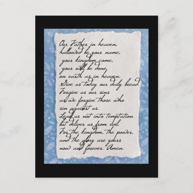 Carte postale de la prière du Seigneur (Devant)