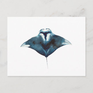 Carte postale de la raie manta océanique