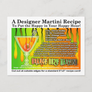 Carte postale de la recette de Martini à l'huile d