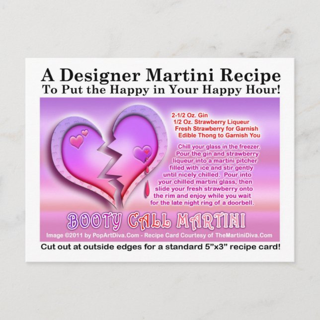 Carte postale de la recette de Martini de la Saint (Devant)