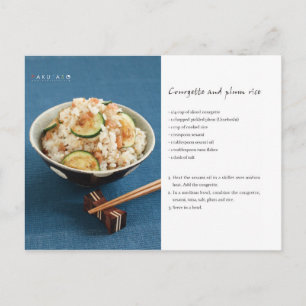Carte postale de la recette de riz à la courgette 