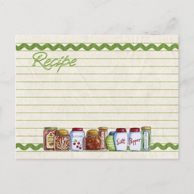 Carte postale de la recette de sucre et d'épices (Devant)