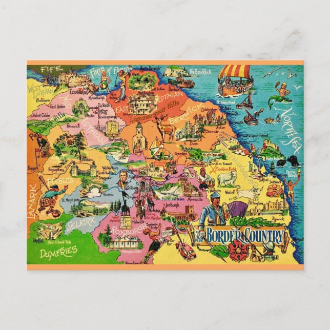 Carte postale de la région frontalière de l'Écosse (Devant)