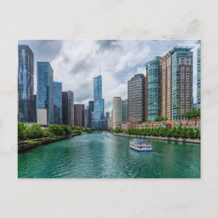 Carte postale de la rivière de Chicago et de la Tr