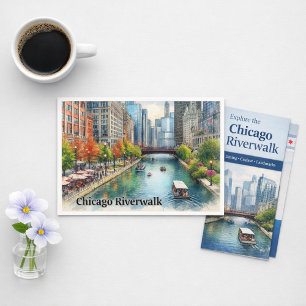 Carte postale de la rivière de la ville de Chicago