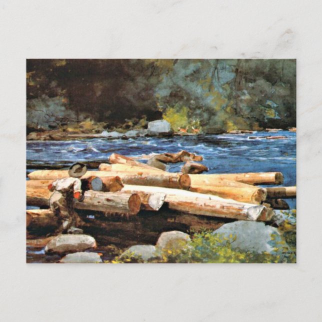 Carte postale de la rivière Hudson par Winslow Hom (Devant)