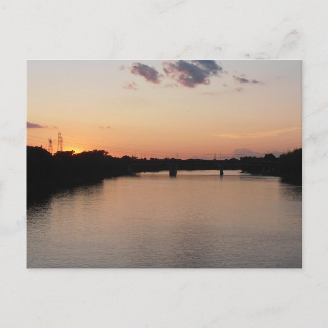 Carte postale de la rivière Rouge au coucher du so (Devant)