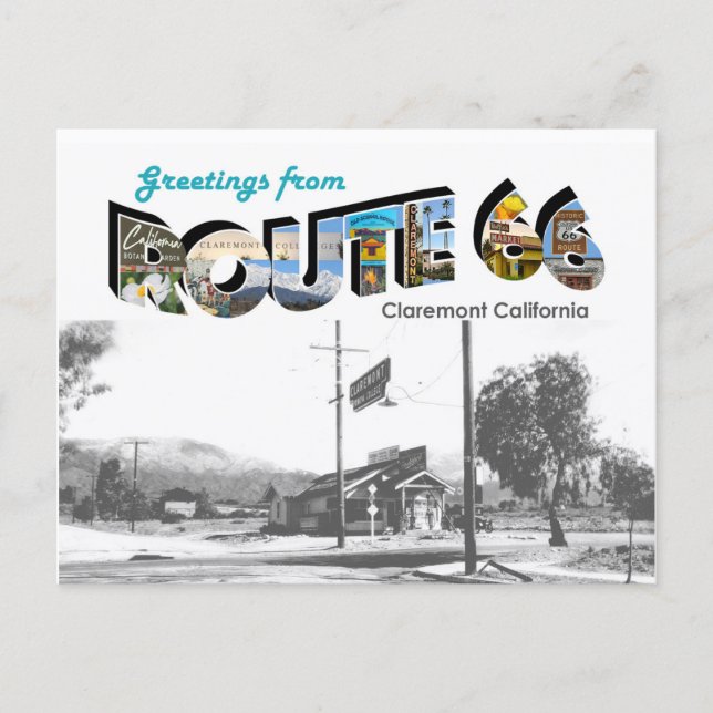 Carte postale de la route 66 Claremont (Devant)