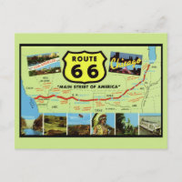 Carte postale de la route 66, rue principale d'Amé
