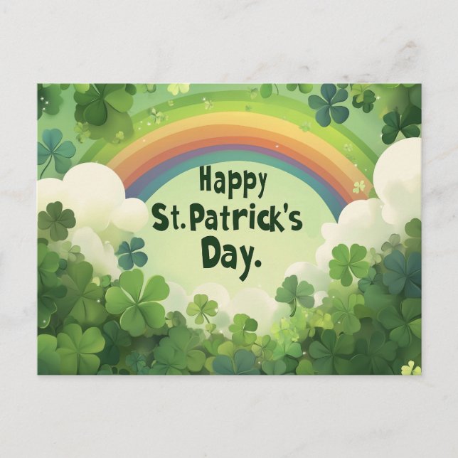 Carte postale de la Saint-Patrick Arc-en-ciel et F (Devant)