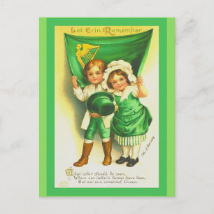 Carte postale de la Saint-Patrick Jour Cute Enfant