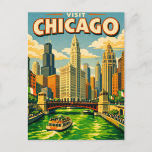 Carte postale de la Saint-Patrick sur la rivière d