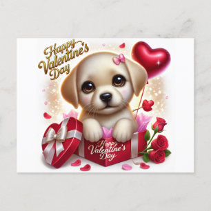 Carte postale de la Saint-Valentin du Labrador Dog