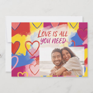 Carte postale de la Saint-Valentin peinture Pop Ar