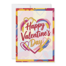 Carte postale de la Saint-Valentin peinture Pop Ar