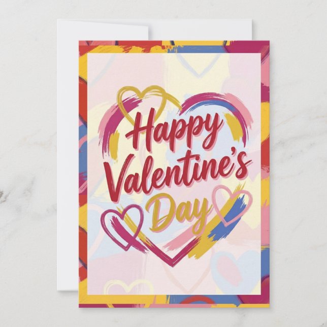 Carte postale de la Saint-Valentin peinture Pop Ar (Devant)